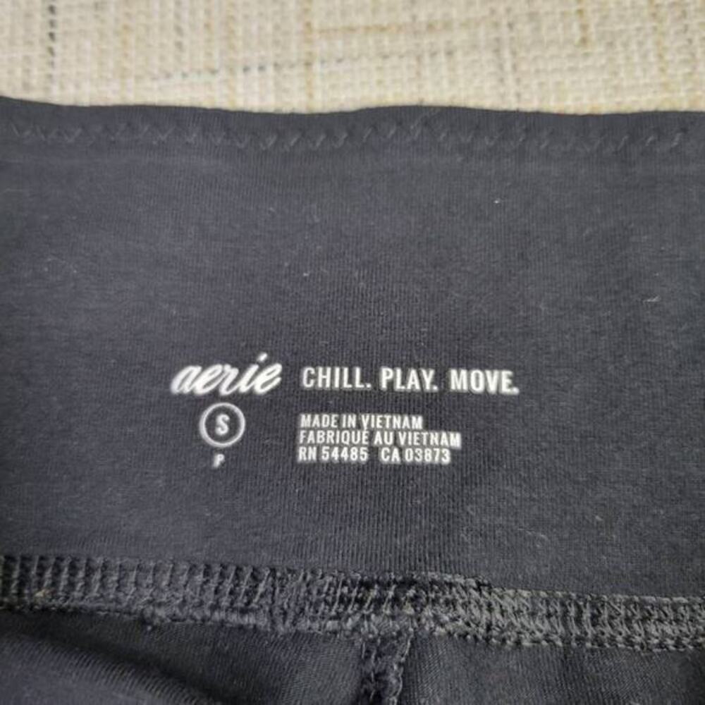 Aerie Women's Chill Play Move Wide Waistband‎ Black Leggings Size Small - Picture 2 of 4